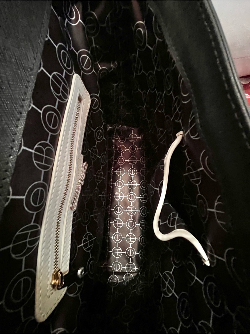 Henri Bendel Miss Bendel Top Handle Satchel Brown/White Striped NWT - Picture 11 of 14